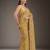 ethnic motifs embroidered georgette saree in yellow
