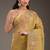 ethnic motifs embroidered georgette saree in yellow
