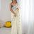 ethnic motifs embroidered georgette saree in offwhite
