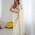 ethnic motifs embroidered georgette saree in offwhite