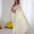 ethnic motifs embroidered georgette saree in offwhite