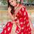 Red woven satin saree with blouse piece