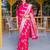 Pink woven satin saree with blouse piece
