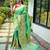 Green woven paithani silk saree with blouse piece
