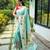 Sky blue woven paithani silk saree with blouse piece