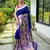 Blue woven paithani silk saree with blouse piece