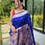 Blue woven paithani silk saree with blouse piece