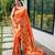 Orange woven paithani silk saree with blouse piece