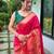 Pink woven paithani silk saree with blouse piece
