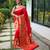 Red woven paithani silk saree with blouse piece