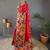 Red woven paithani silk saree with blouse piece