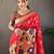Red woven paithani silk saree with blouse piece
