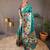 Turquoise woven paithani silk saree with blouse piece