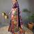 Purple woven paithani silk saree with blouse piece