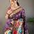 Purple woven paithani silk saree with blouse piece