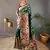 Dark green woven paithani silk saree with blouse piece
