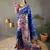 Blue woven paithani silk saree with blouse piece