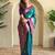 Turquoise woven silk saree with blouse piece