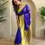 Blue woven silk saree with blouse piece