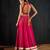 rani pink embroidered cotton silk Lehenga