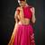 rani pink embroidered cotton silk Lehenga