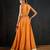 orange embroidered cotton silk Lehenga