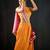 orange embroidered cotton silk Lehenga