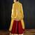 red embroidered cotton silk Lehenga