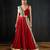 red embroidered cotton silk Lehenga