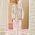 ivory cotton kurta jacket set with gold embroidery