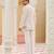 ivory cotton kurta jacket set with gold embroidery