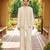 beige silk kurta jacket set with lattice embroidery