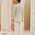 mint green silk mens kurta set with embroidered placket