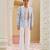 Powder blue embroidered silk three piece co ord set