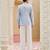 Powder blue embroidered silk three piece co ord set