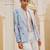 Powder blue embroidered silk three piece co ord set