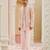 pink silk mens kurta jacket set with floral embroidery