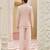 pink silk mens kurta jacket set with floral embroidery