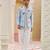 blue raw silk kurta jacket set with bandhgala design