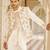 ivory raw silk kurta jacket set with floral embroidery