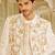ivory raw silk kurta jacket set with floral embroidery