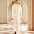 cream cotton sherwani set with embroidered floral design