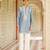 blue silk mens kurta set with embroidered front design