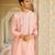 pink silk mens kurta set with embroidered sleeve work