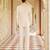 ivory cotton kurta jacket set with floral embroidery