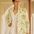 ivory cotton kurta jacket set with floral embroidery