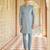 men’s denim blue plain jacquard silk sherwani for festive look