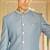 men’s denim blue plain jacquard silk sherwani for festive look