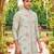 green jacquard silk kurta set with floral embroidered bandhgala