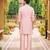 pink silk kurta set with embroidered bandhgala